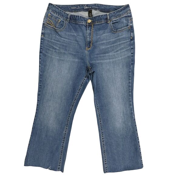 Lane‎ Bryant Bootcut Jeans Women Size 26 Slim Genius Fit Inseam 26.5" Raw Hem - Picture 1 of 12